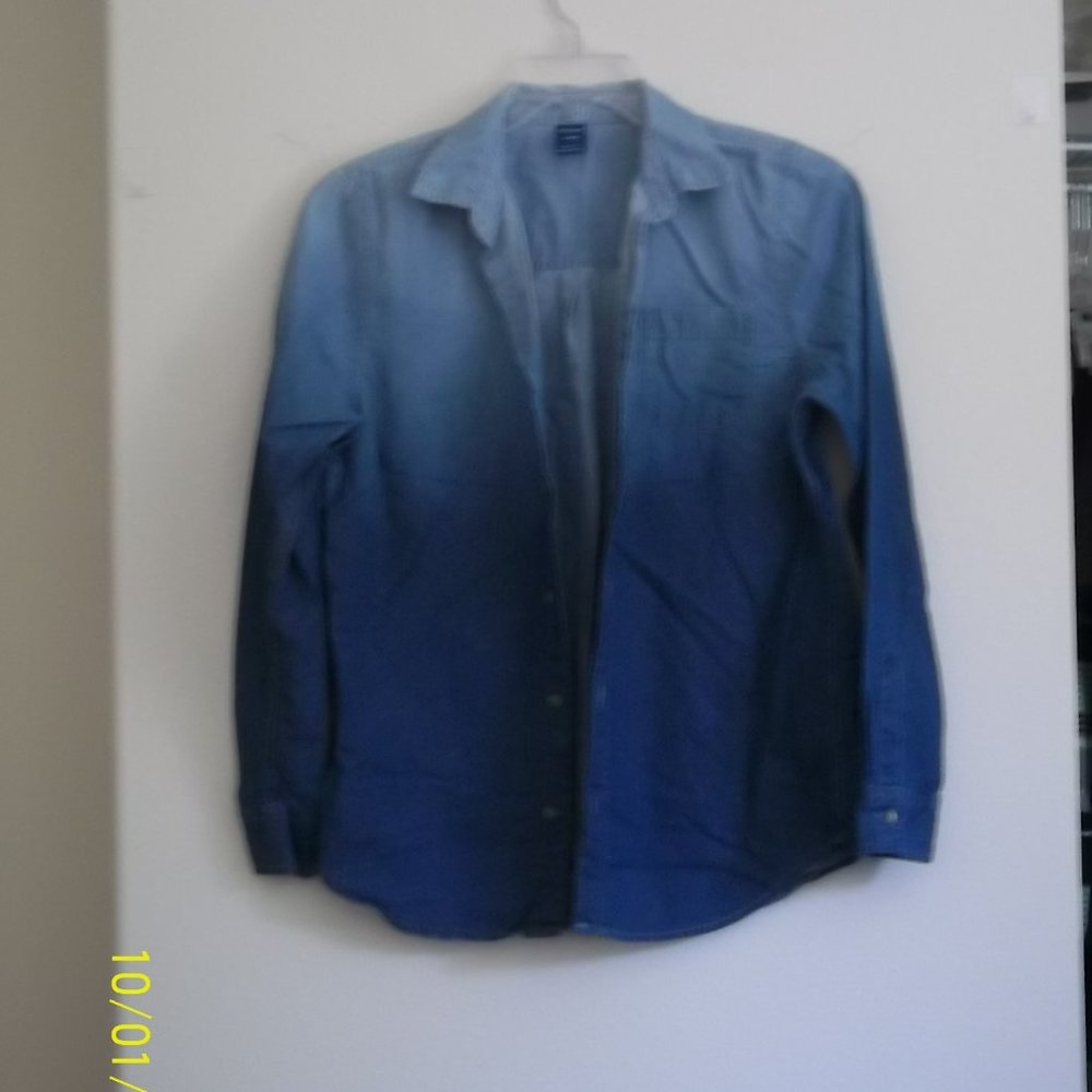 Arizona Boys XL 18/20 Blue Long Sleeve Button Down Shirt
